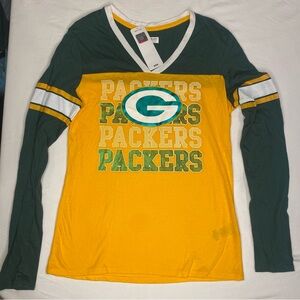 NFL Team Apparel Green and Yellow Women's Shirt -M